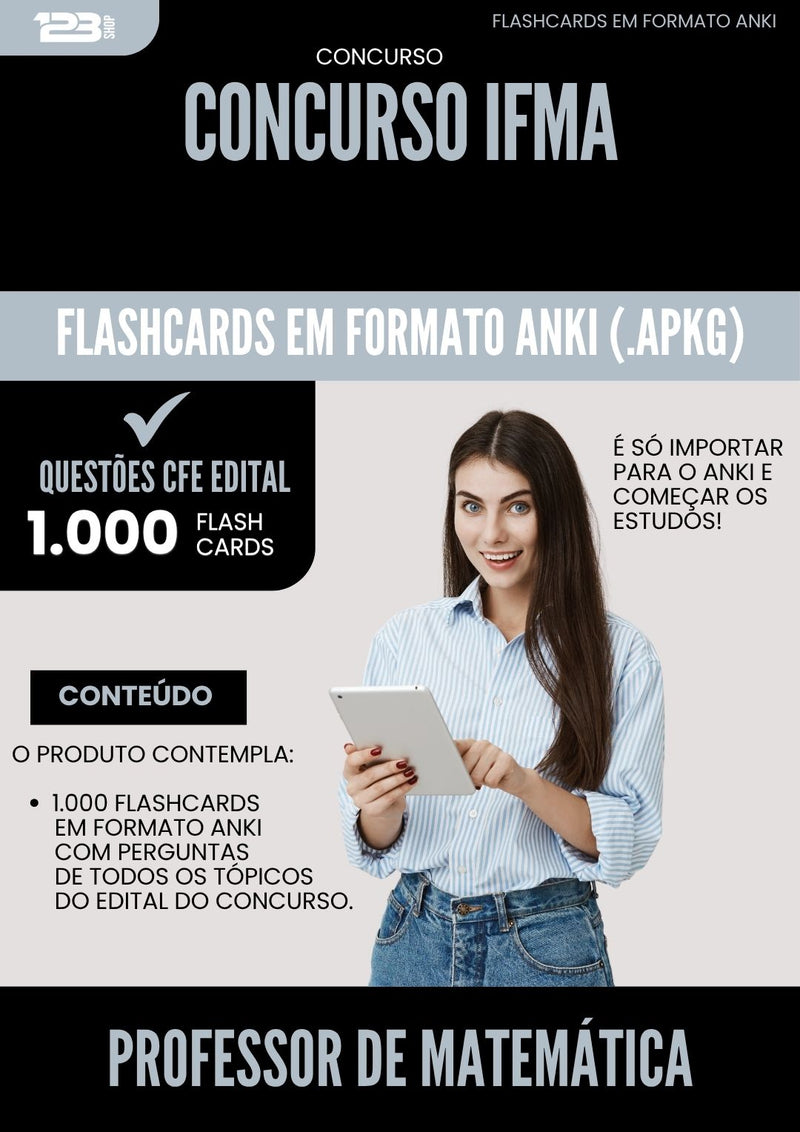 Flashcards para Concurso Professor De Matematica Ifma 2025 - 1000 Flashcards de Acordo com Edital