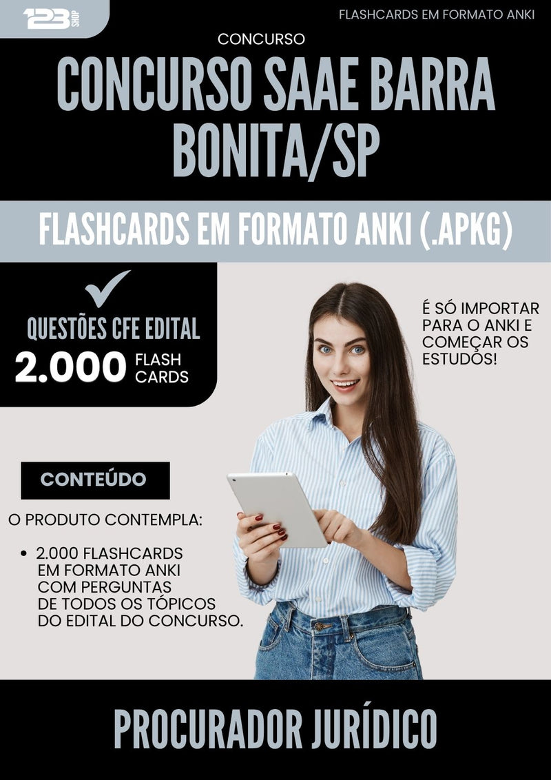 Flashcards para Concurso Procurador Juridico Saae da Prefeitura Barra Bonita Sp 2025 - 2000 Flashcards de Acordo com Edital