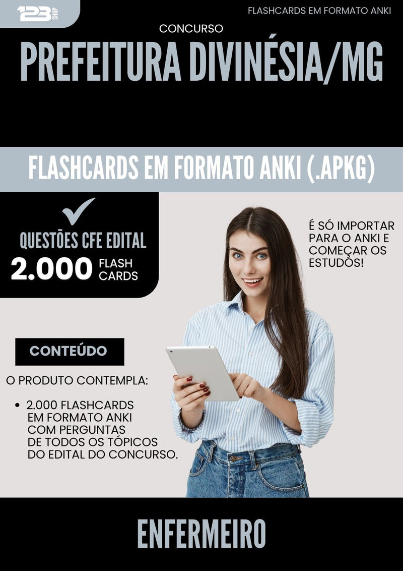 Flashcards para Concurso Enfermeiro Prefeitura da Prefeitura Divinesia Mg 2025 - 2000 Flashcards de Acordo com Edital