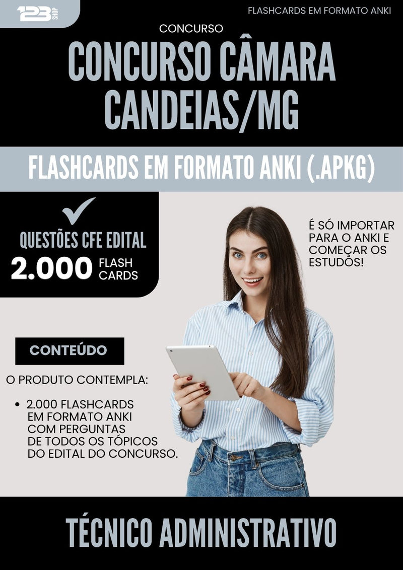 Flashcards para Concurso Tecnico Administrativo Camara da Prefeitura Candeias Mg 2025 - 2000 Flashcards de Acordo com Edital