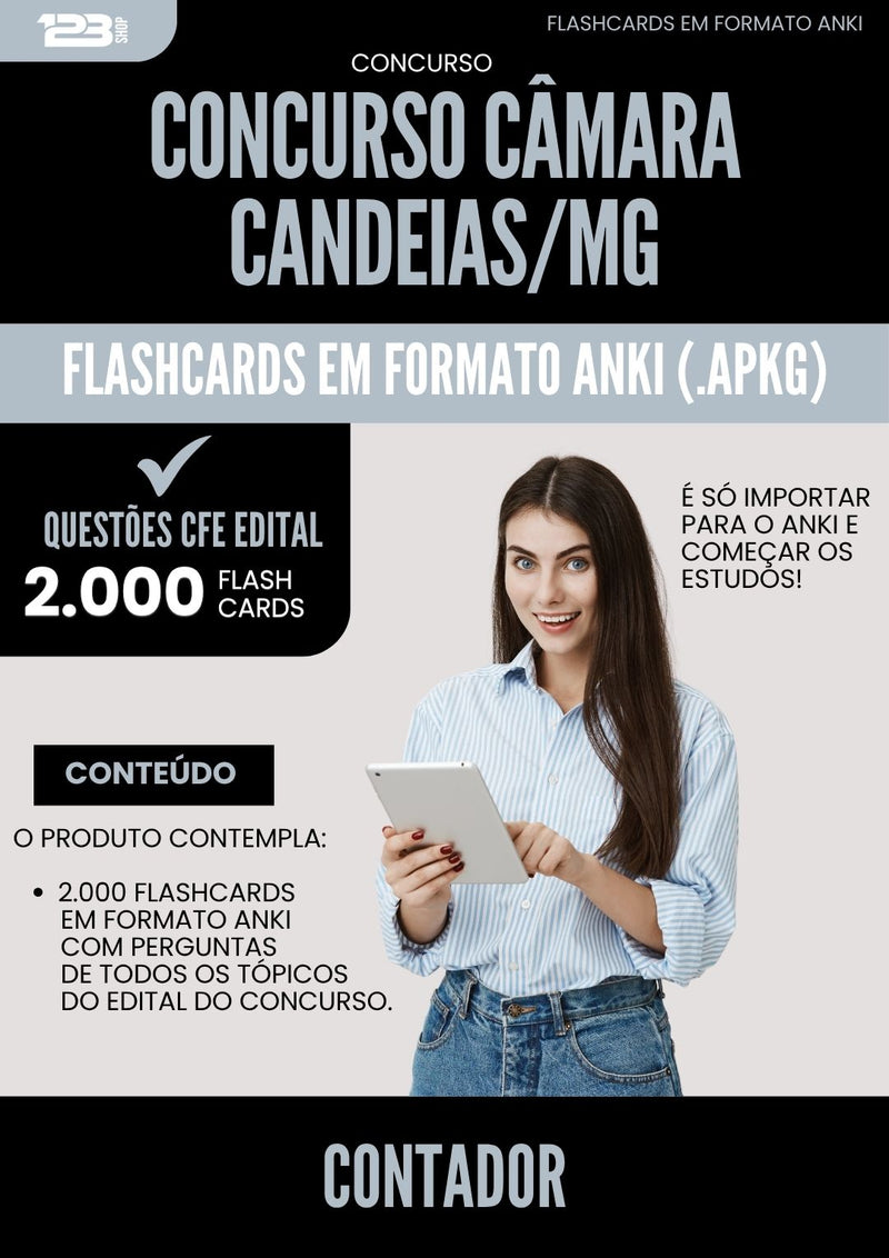 Flashcards para Concurso Contador Camara da Prefeitura Candeias Mg 2025 - 2000 Flashcards de Acordo com Edital