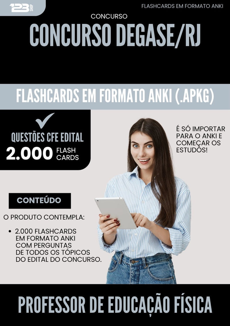 Flashcards para Concurso Professor De Educacao Fisica Degase Rj 2025 - 2000 Flashcards de Acordo com Edital