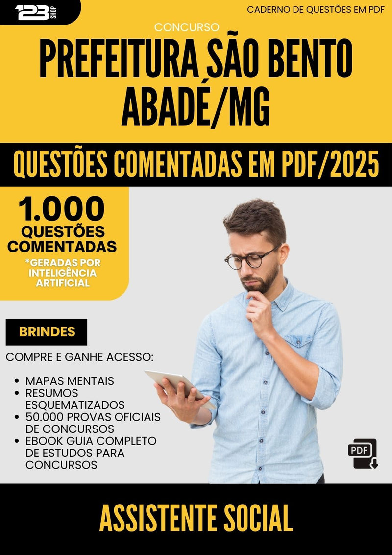 1000 Questões Comentadas para Concurso Assistente Social da Prefeitura Sao Bento Abade Mg 2025 - 1000 Questões