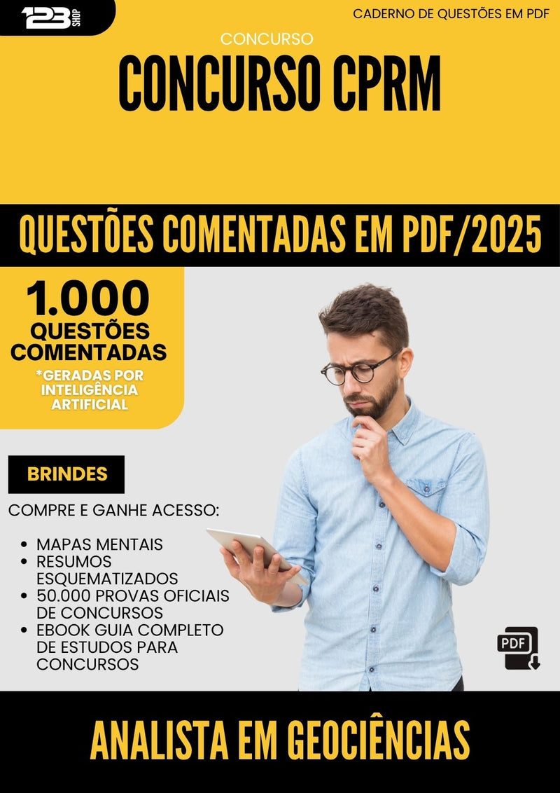 1000 Questões Comentadas para Concurso Analista Em Geociencias Biblioteconomia Cprm 2025 - 1000 Questões