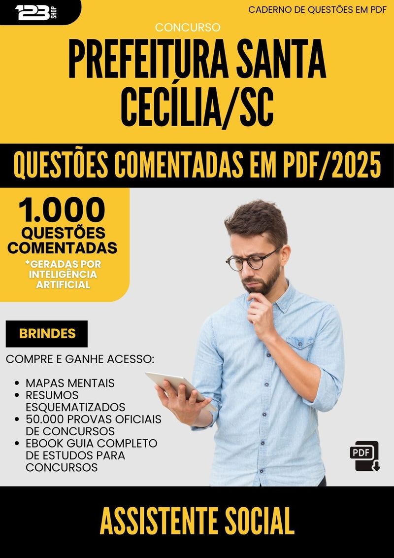1000 Questões Comentadas para Concurso Assistente Social da Prefeitura Santa Cecilia Sc 2025 - 1000 Questões