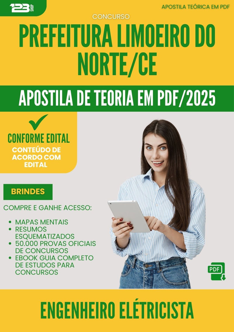 Apostila Teórica para Concurso Engenheiro Eletricista da Prefeitura Limoeiro Do Norte Ce 2025 - Conteúdo de Acordo com Edital