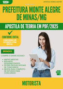 Apostila Teórica para Concurso Motorista Monte da Prefeitura Alegre De Minas Mg 2025 - Conteúdo de Acordo com Edital