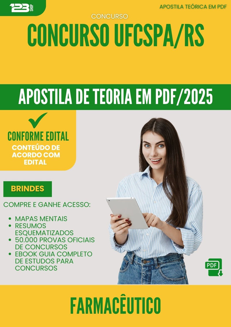 Apostila Teórica para Concurso Farmaceutico Ufcspa Rs 2025 - Conteúdo de Acordo com Edital