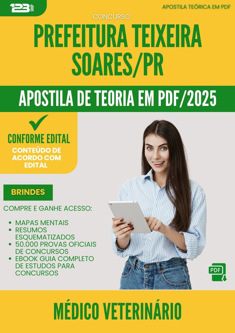 Apostila Teórica para Concurso Medico Veterinario da Prefeitura Teixeira Soares Pr 2025 - Conteúdo de Acordo com Edital
