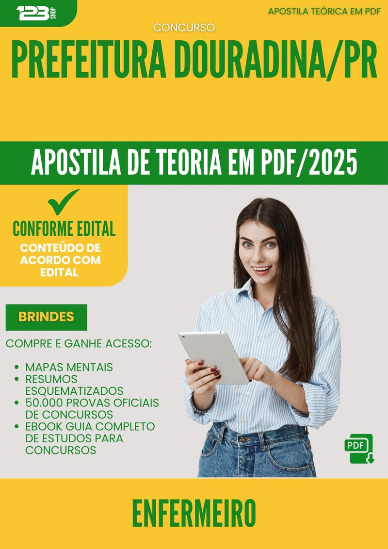 Apostila Teórica para Concurso Enfermeiro da Prefeitura Douradina Pr 2025 - Conteúdo de Acordo com Edital