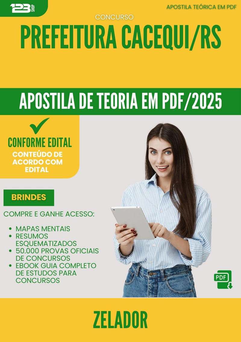 Apostila Teórica para Concurso Zelador da Prefeitura Cacequi Rs 2025 - Conteúdo de Acordo com Edital