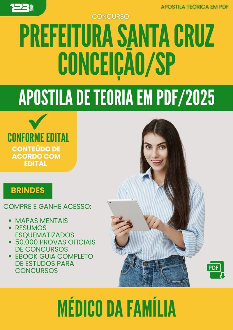 Apostila Teórica para Concurso Medico Da Familia Santa Cruz da Prefeitura Conceicao Sp 2025 - Conteúdo de Acordo com Edital