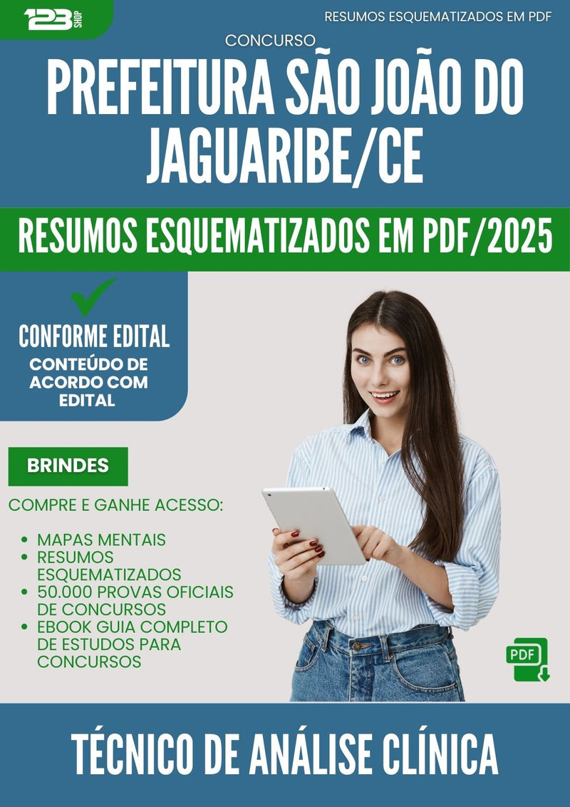Resumos Esquematizados para Concurso Tecnico De Analise Clinica Sao Joao Do da Prefeitura Jaguaribe Ce 2025 - Conteúdo de Acordo com Edital
