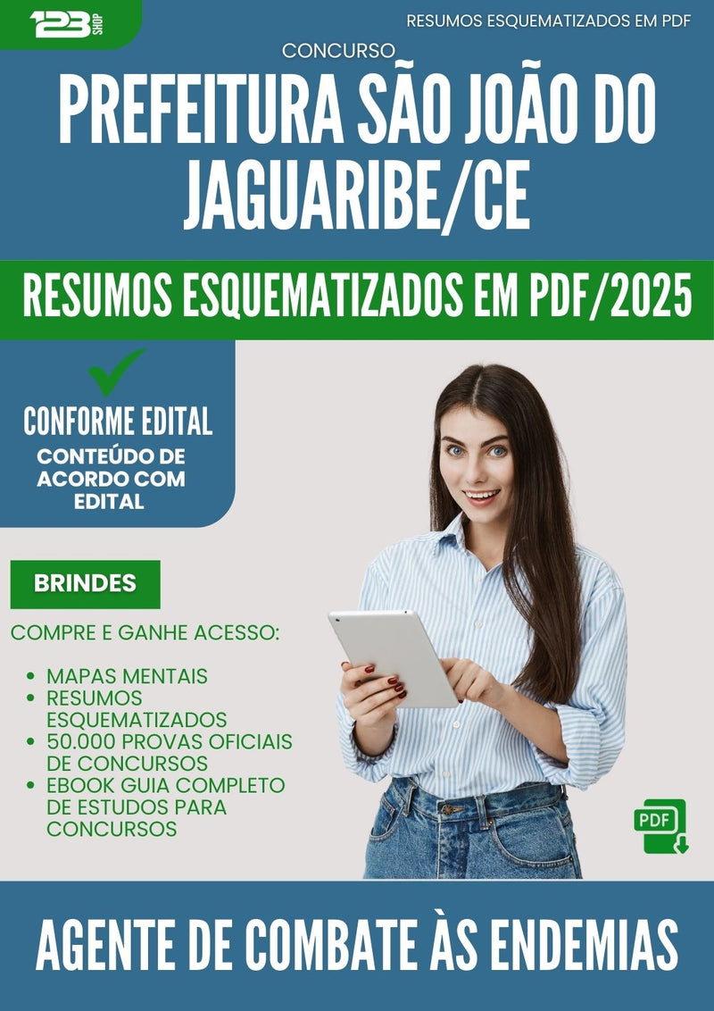 Resumos Esquematizados para Concurso Agente De Combate As Endemias Sao Joao Do da Prefeitura Jaguaribe Ce 2025 - Conteúdo de Acordo com Edital