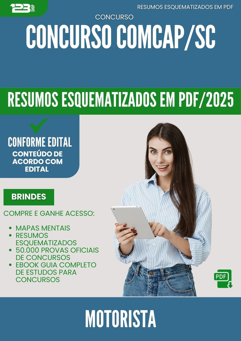 Resumos Esquematizados para Concurso Motorista Comcap Sc 2025 - Conteúdo de Acordo com Edital