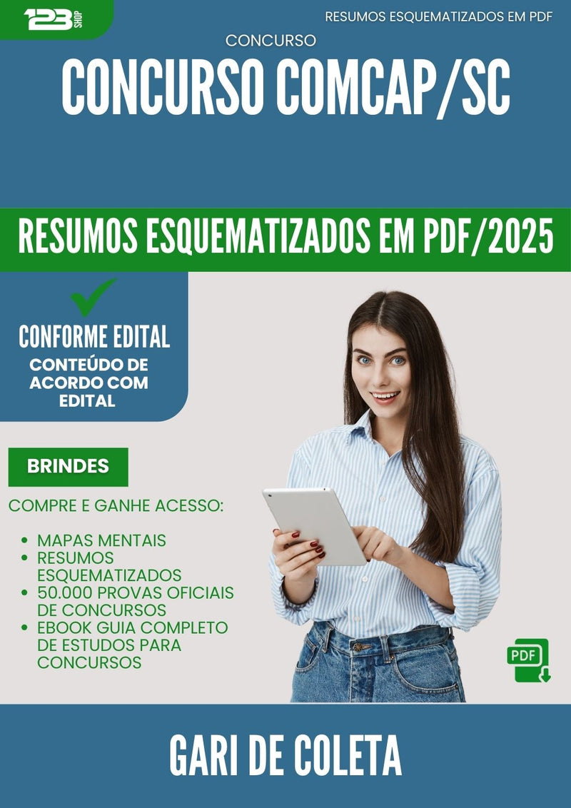 Resumos Esquematizados para Concurso Gari De Coleta Comcap Sc 2025 - Conteúdo de Acordo com Edital