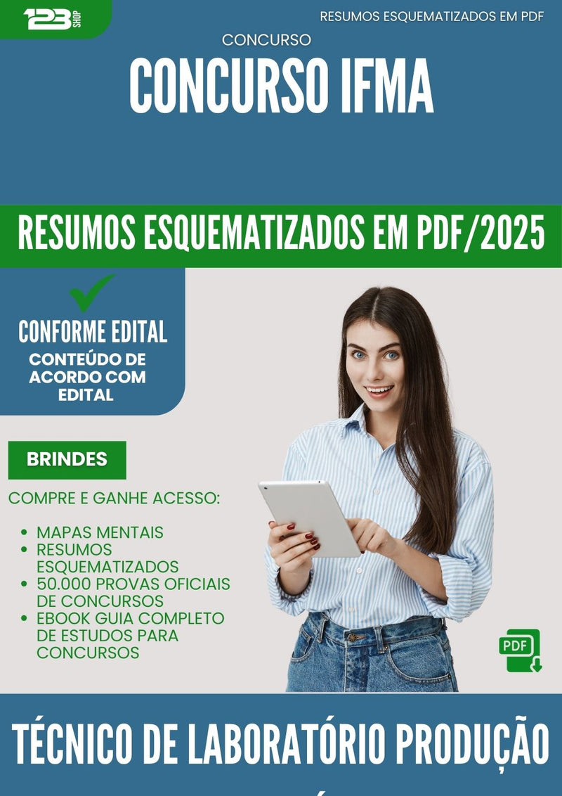 Resumos Esquematizados para Concurso Tecnico De Laboratorio Producao Alimenticia Ifma 2025 - Conteúdo de Acordo com Edital