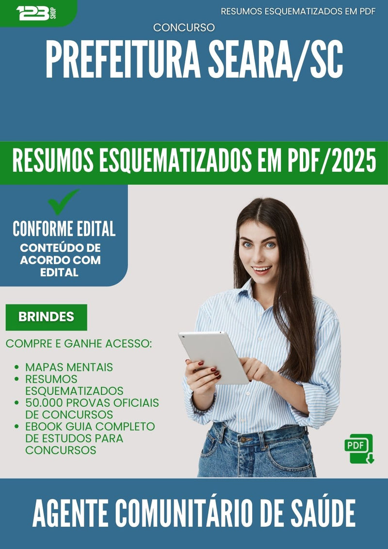 Resumos Esquematizados para Concurso Agente Comunitario De da Prefeitura Saude Seara Sc 2025 - Conteúdo de Acordo com Edital