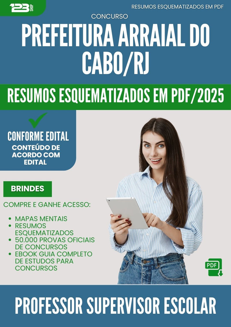 Resumos Esquematizados para Concurso Professor Supervisor Escolar da Prefeitura Arraial Do Cabo Rj 2025 - Conteúdo de Acordo com Edital