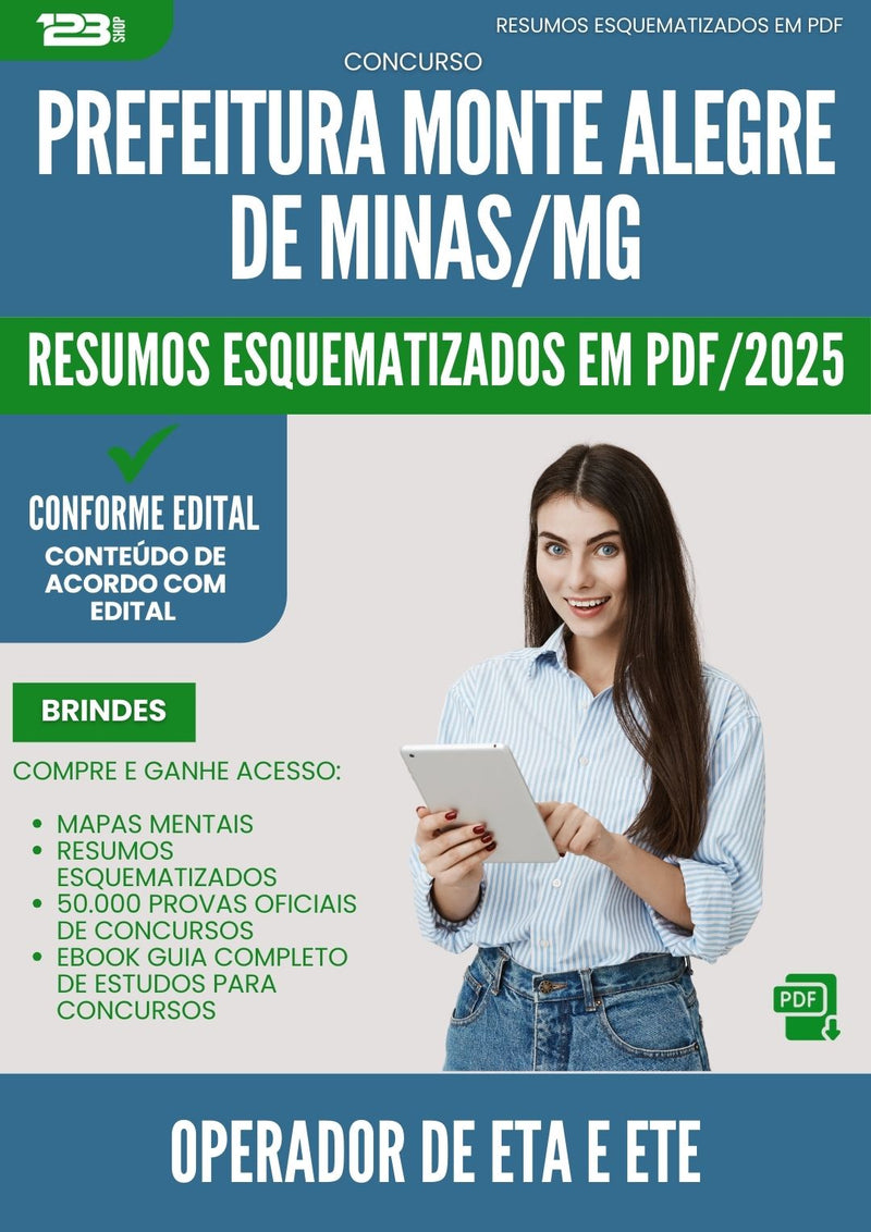 Resumos Esquematizados para Concurso Operador De Eta E Ete Monte da Prefeitura Alegre De Minas Mg 2025 - Conteúdo de Acordo com Edital