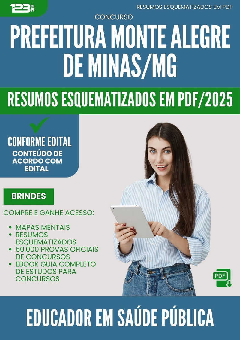 Resumos Esquematizados para Concurso Educador Em Saude Publica Monte da Prefeitura Alegre De Minas Mg 2025 - Conteúdo de Acordo com Edital