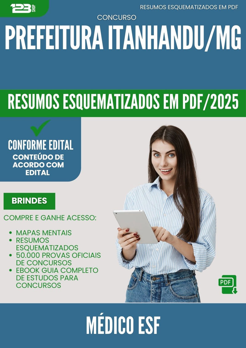 Resumos Esquematizados para Concurso Medico Esf da Prefeitura Itanhandu Mg 2025 - Conteúdo de Acordo com Edital
