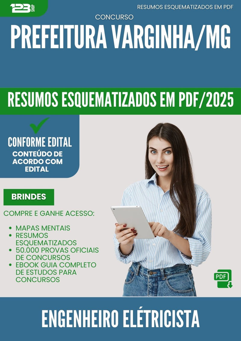 Resumos Esquematizados para Concurso Engenheiro Eletricista da Prefeitura Varginha Mg 2025 - Conteúdo de Acordo com Edital