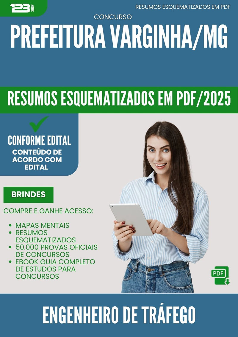 Resumos Esquematizados para Concurso Engenheiro De Trafego da Prefeitura Varginha Mg 2025 - Conteúdo de Acordo com Edital