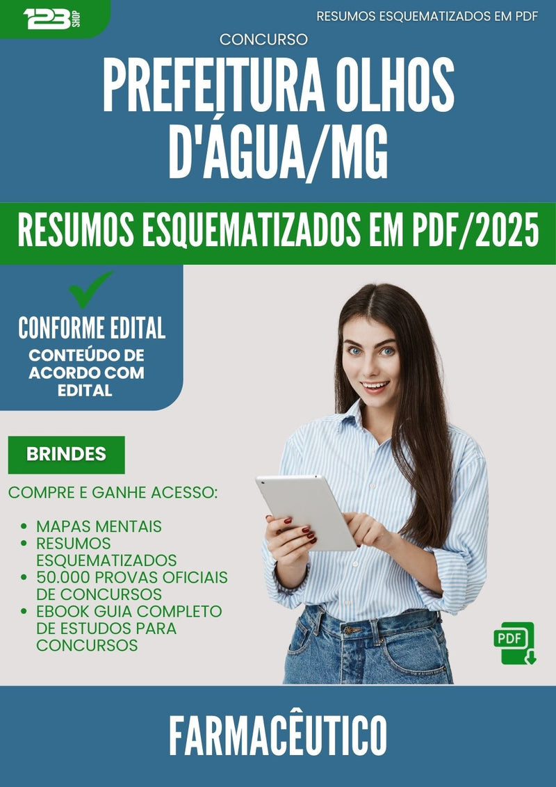 Resumos Esquematizados para Concurso Farmaceutico Olhos Dagua Mg 2025 - Conteúdo de Acordo com Edital