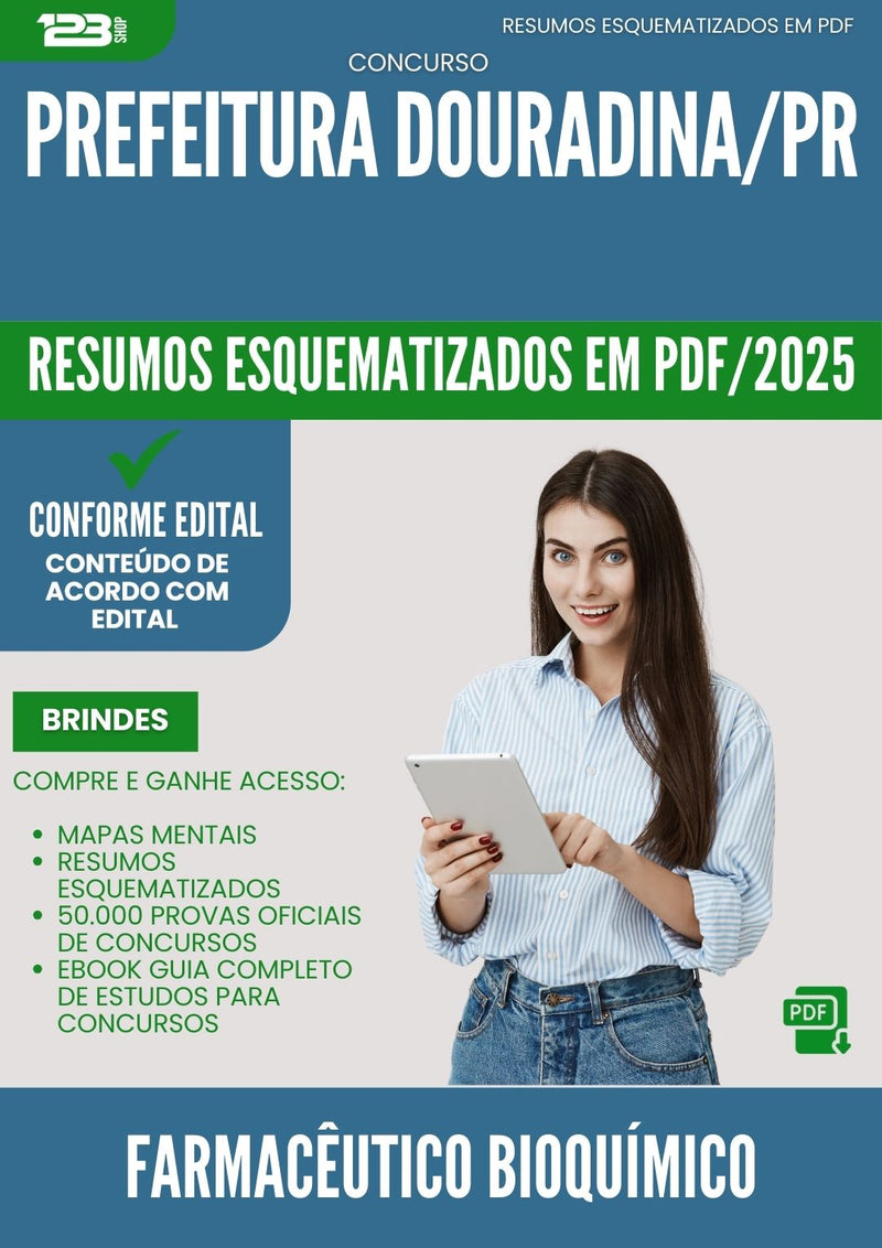Resumos Esquematizados para Concurso Farmaceutico Bioquimico da Prefeitura Douradina Pr 2025 - Conteúdo de Acordo com Edital