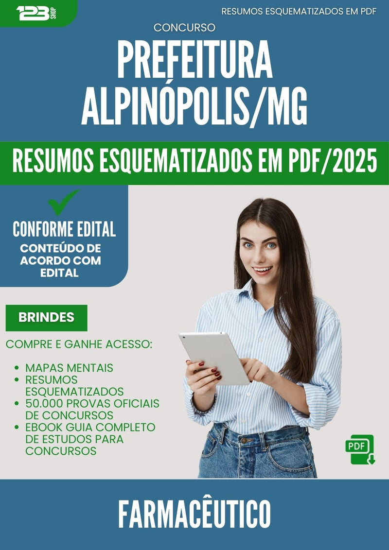 Resumos Esquematizados para Concurso Farmaceutico da Prefeitura Alpinopolis Mg 2025 - Conteúdo de Acordo com Edital