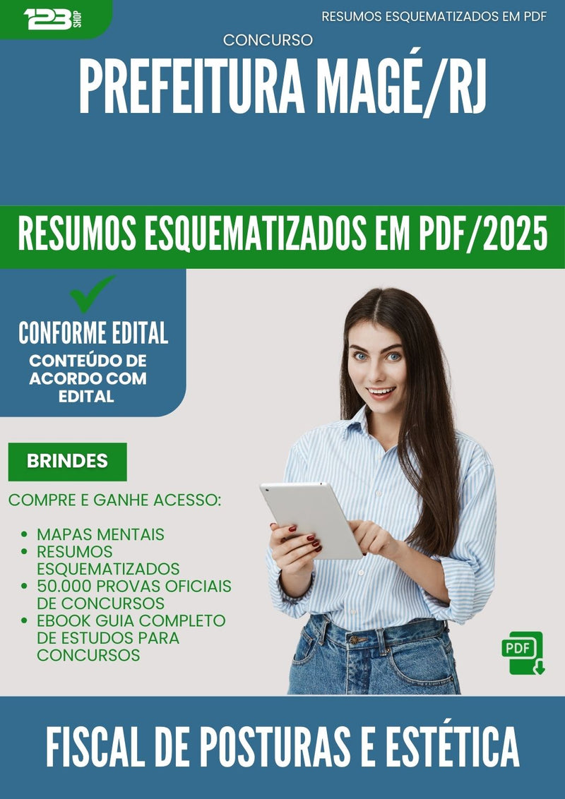 Resumos Esquematizados para Concurso Fiscal De Posturas E Estetica Urbana da Prefeitura Mage Rj 2025 - Conteúdo de Acordo com Edital