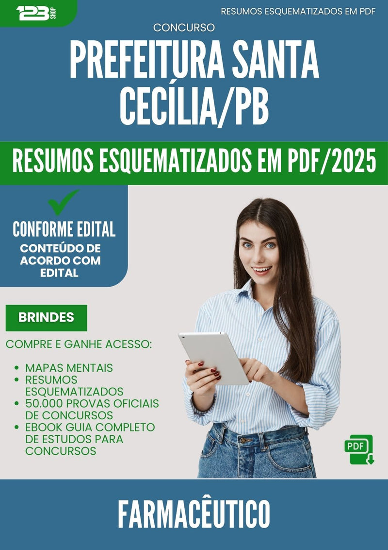 Resumos Esquematizados para Concurso Farmaceutico da Prefeitura Santa Cecilia Pb 2025 - Conteúdo de Acordo com Edital