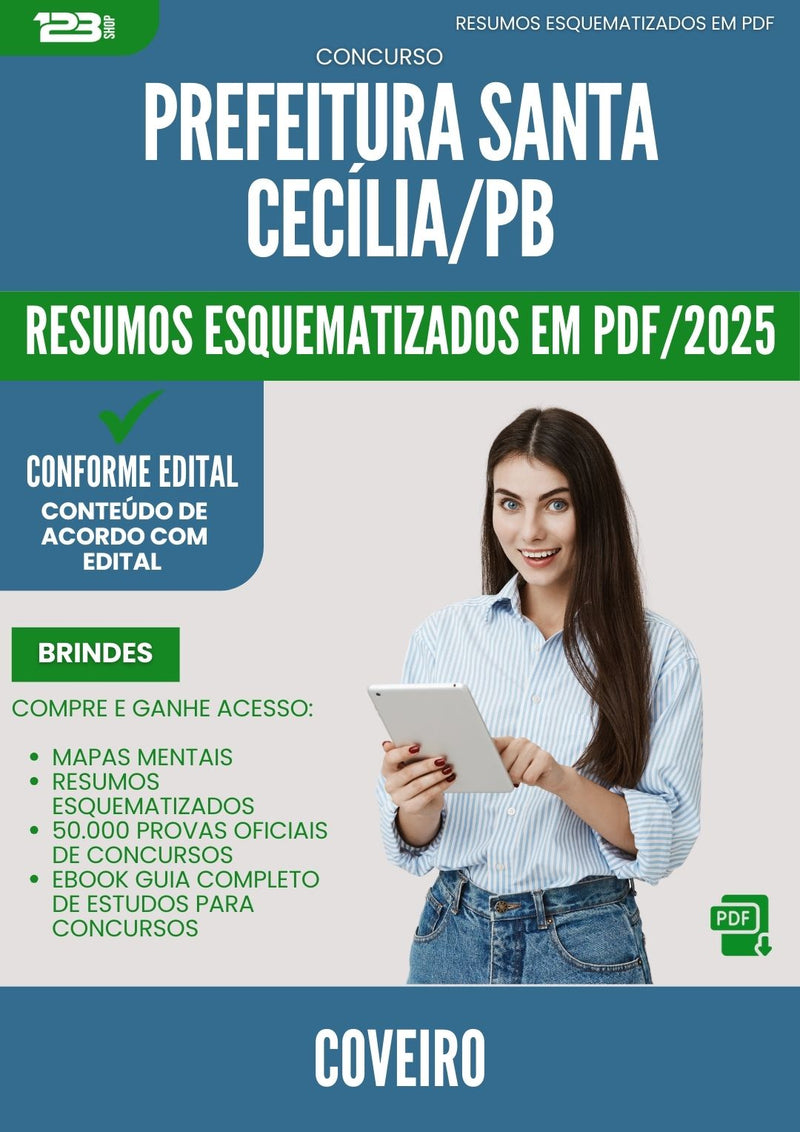 Resumos Esquematizados para Concurso Coveiro da Prefeitura Santa Cecilia Pb 2025 - Conteúdo de Acordo com Edital