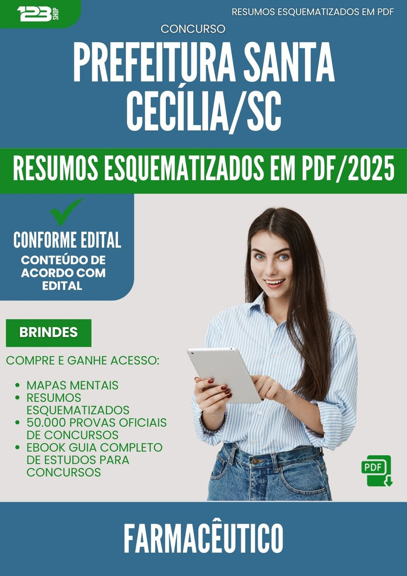 Resumos Esquematizados para Concurso Farmaceutico da Prefeitura Santa Cecilia Sc 2025 - Conteúdo de Acordo com Edital