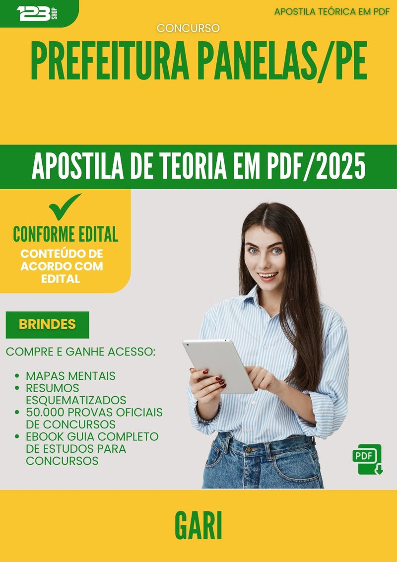Apostila Teórica para Concurso Gari da Prefeitura Panelas Pe 2025 - Conteúdo de Acordo com Edital