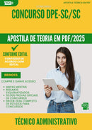Apostila Teórica para Concurso Tecnico Administrativo Dpe Sc 2025 - Conteúdo de Acordo com Edital