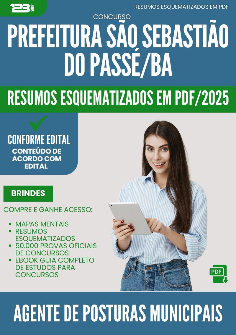 Resumos Esquematizados para Concurso Agente De Posturas Municipais da Prefeitura Sao Sebastiao Do Passe Ba 2025 - Conteúdo de Acordo com Edital