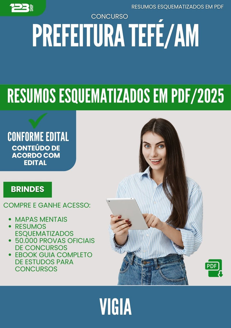 Resumos Esquematizados para Concurso Vigia da Prefeitura Tefe Am 2025 - Conteúdo de Acordo com Edital