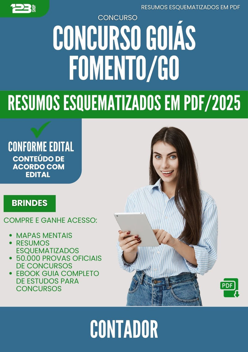 Resumos Esquematizados para Concurso Contador Goiasfomento 2025 - Conteúdo de Acordo com Edital