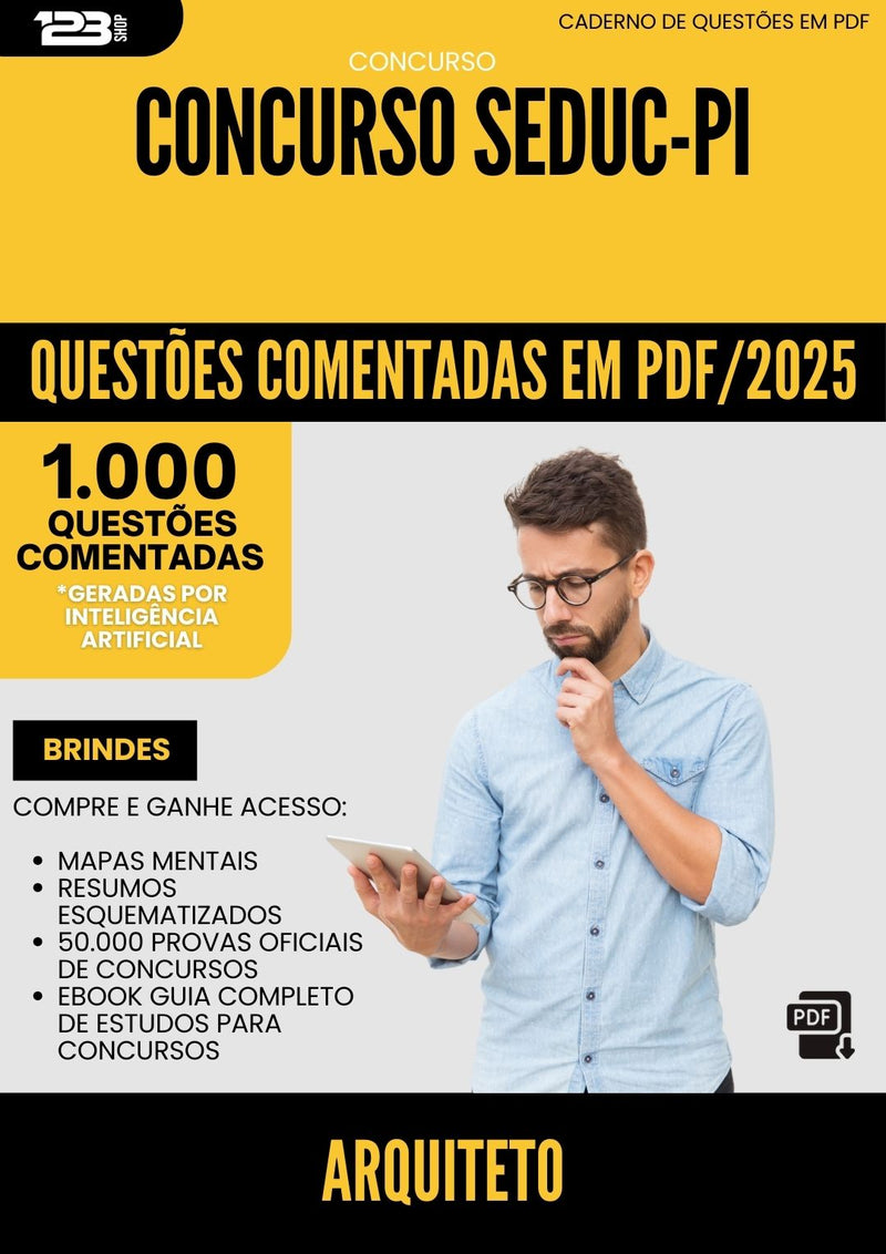 1000 Questões Comentadas para Concurso Arquiteto Seduc Pi 2025 - 1000 Questões