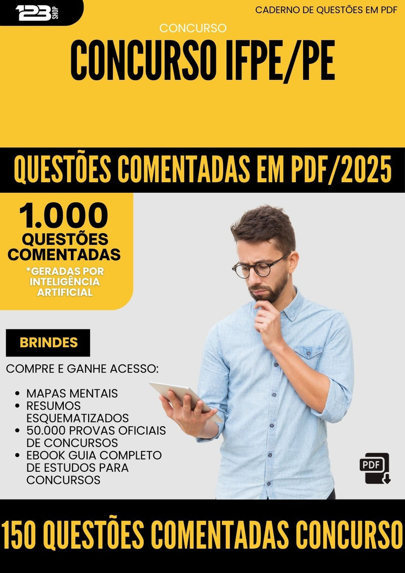 1000 Questões Comentadas para Concurso 150 Questoes Comentadas Concurso Ifpe 2025 - 1000 Questões