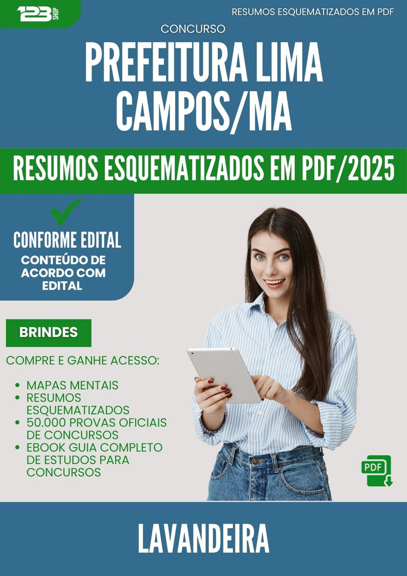 Resumos Esquematizados para Concurso da Prefeitura Lavandeira Lima Campos Ma 2025 - Conteúdo de Acordo com Edital