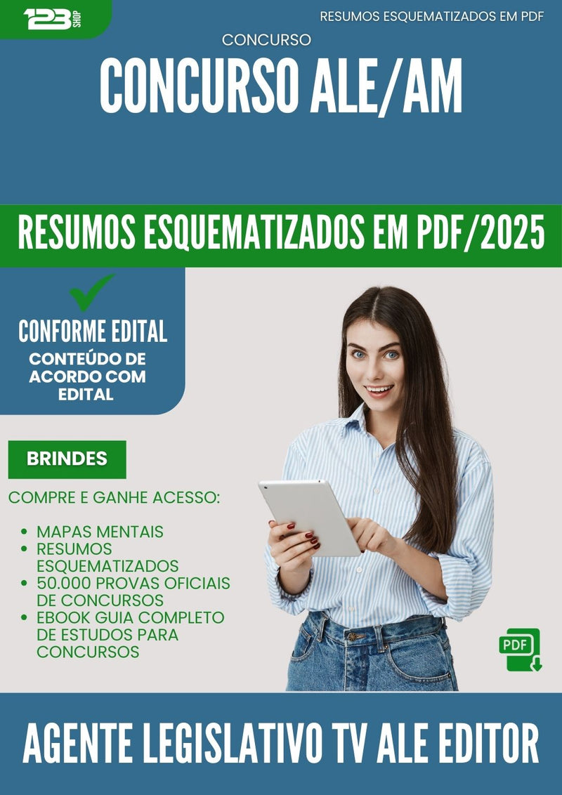 Resumos Esquematizados para Concurso Agente Legislativo Tv Ale Editor Ale Am 2025 - Conteúdo de Acordo com Edital