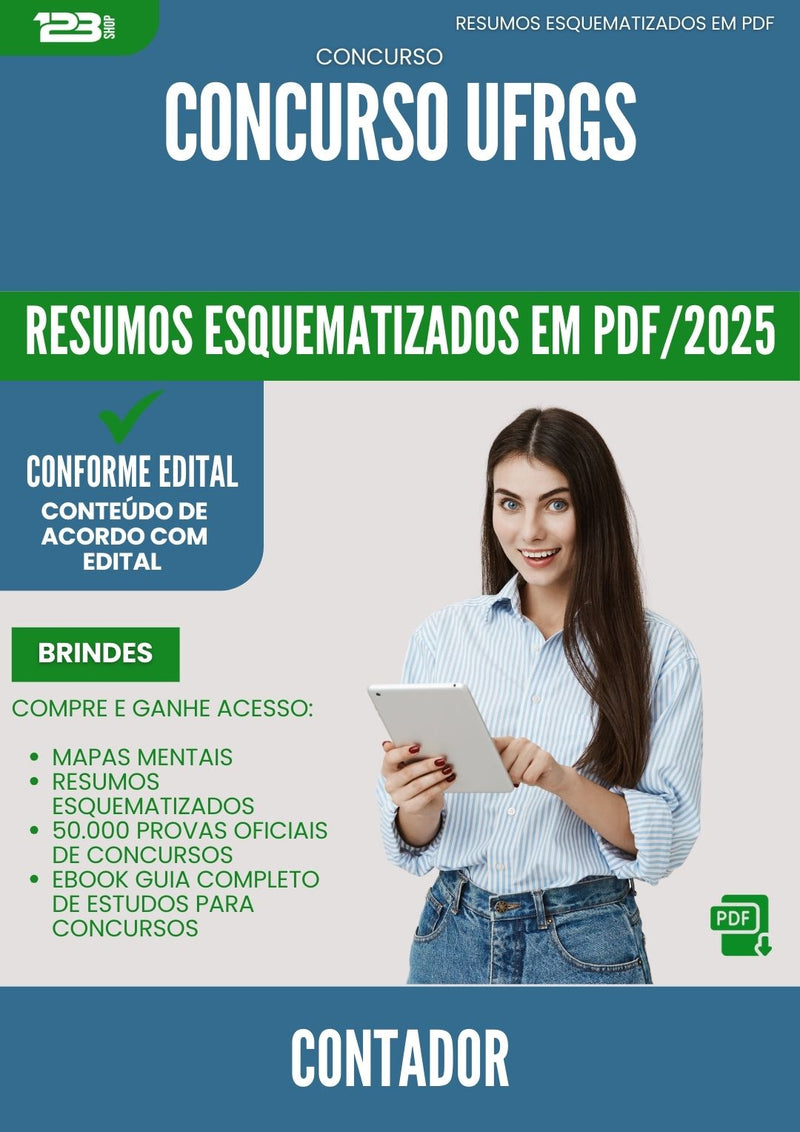 Resumos Esquematizados para Concurso Contador Ufrgs 2025 - Conteúdo de Acordo com Edital