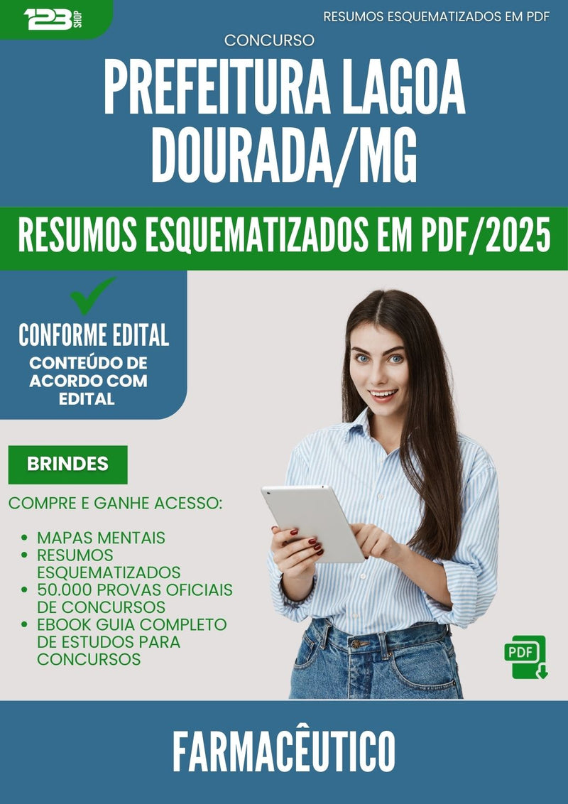 Resumos Esquematizados para Concurso Farmaceutico da Prefeitura Lagoa Dourada Mg 2025 - Conteúdo de Acordo com Edital