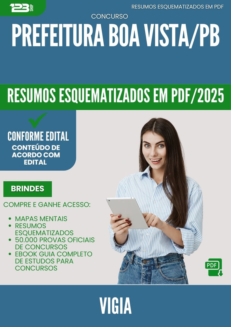 Resumos Esquematizados para Concurso Vigia da Prefeitura Boa Vista Pb 2025 - Conteúdo de Acordo com Edital
