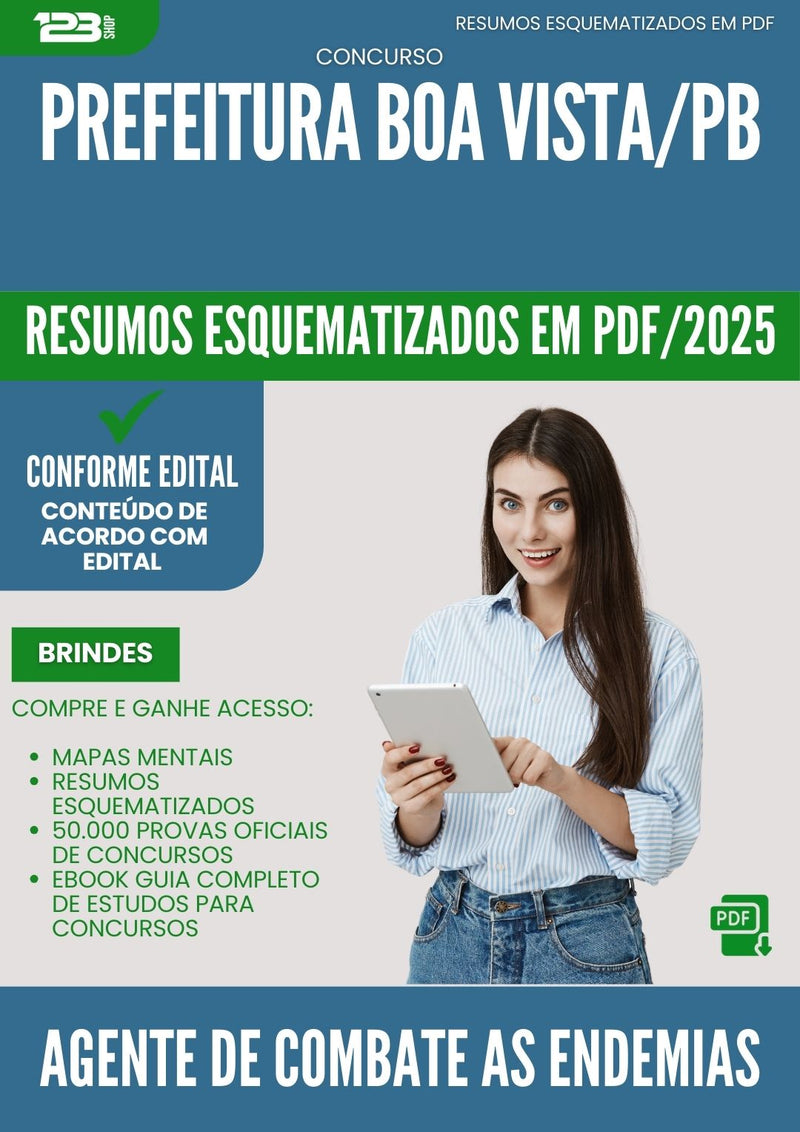 Resumos Esquematizados para Concurso Agente De Combate As Endemias da Prefeitura Boa Vista Pb 2025 - Conteúdo de Acordo com Edital