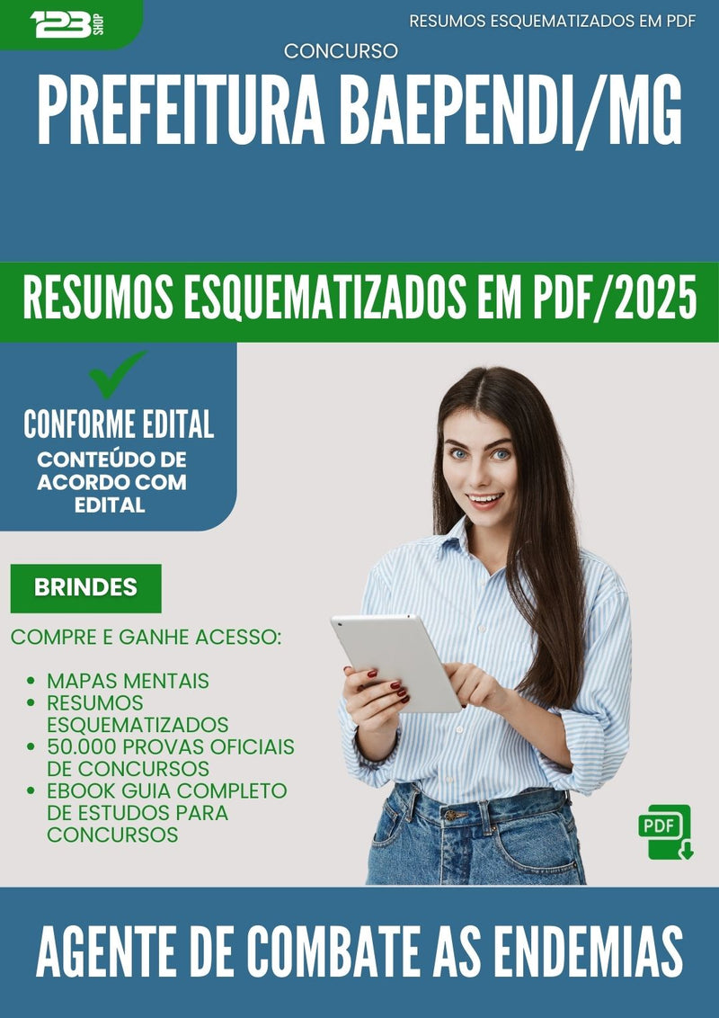Resumos Esquematizados para Concurso Agente De Combate As Endemias da Prefeitura Baependi Mg 2025 - Conteúdo de Acordo com Edital