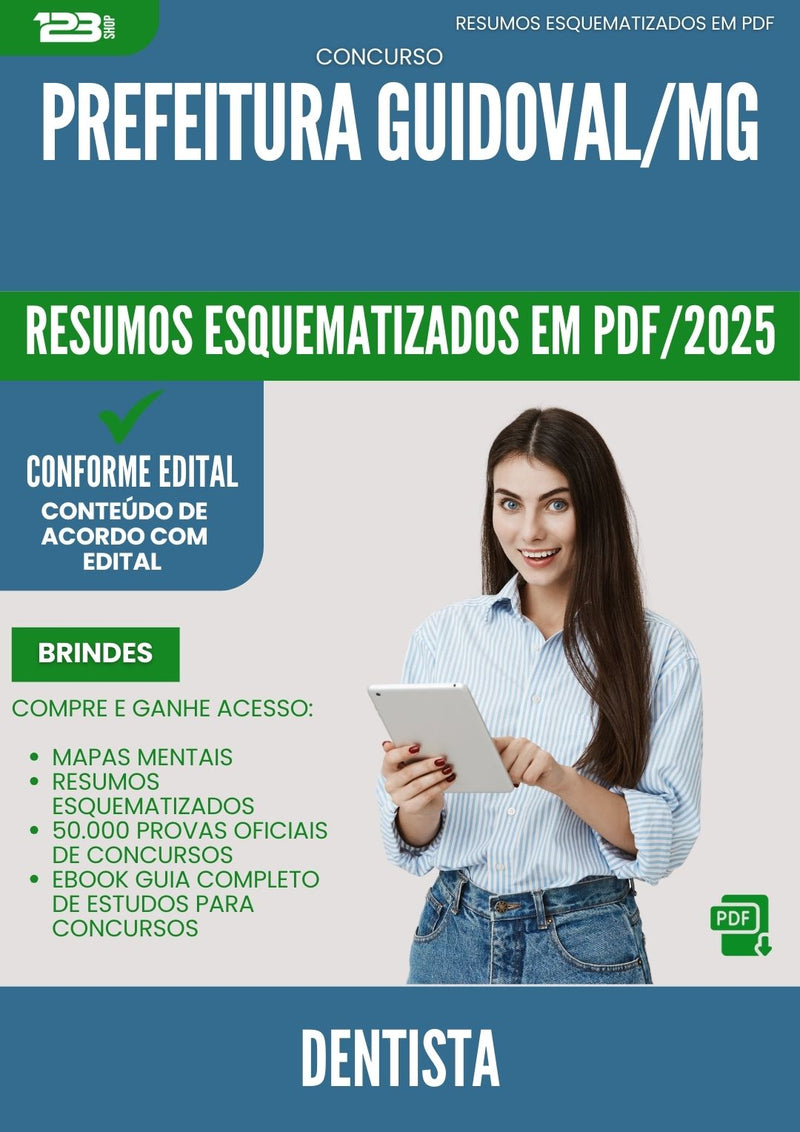 Resumos Esquematizados para Concurso Dentista da Prefeitura Guidoval Mg 2025 - Conteúdo de Acordo com Edital